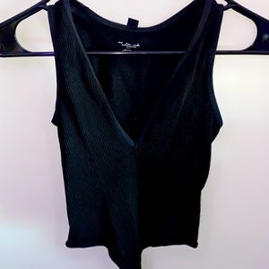 Black plunge bodysuit